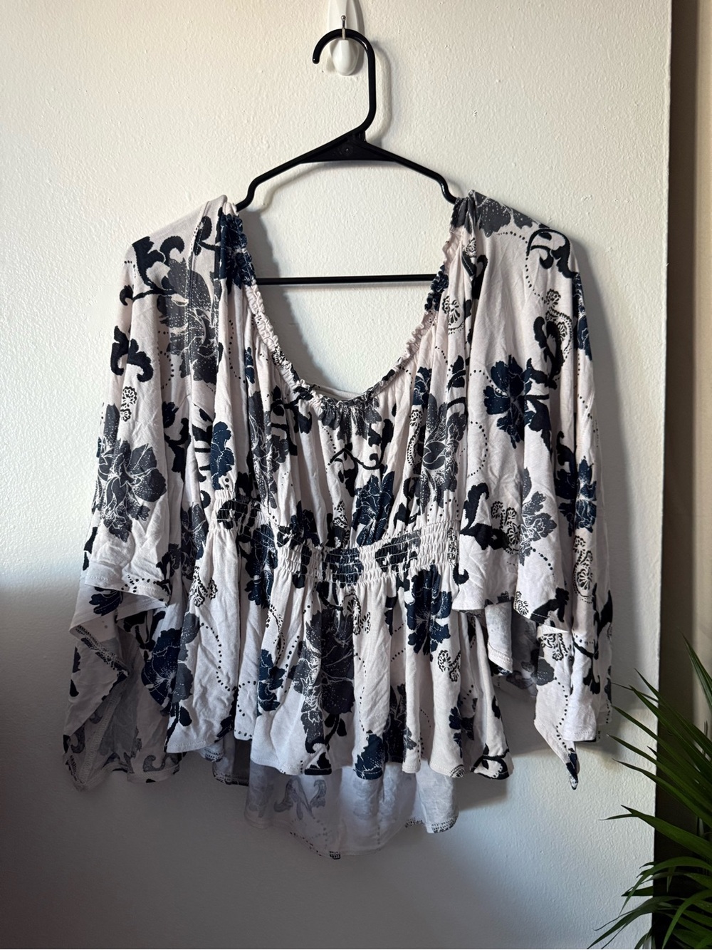 Free People Floral Peasant Blouse